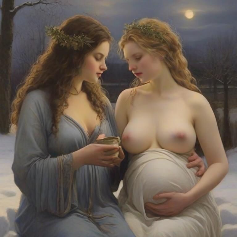 Pregnant Best Friends - Winter Solstice [FF; AI]