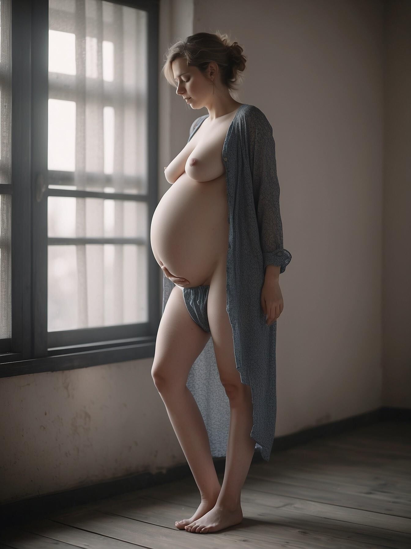 9 month pregnant woman