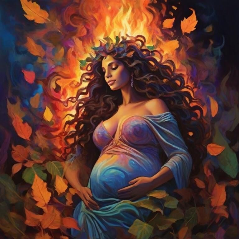 Pregnant Priestess of the Great Mother Goddess