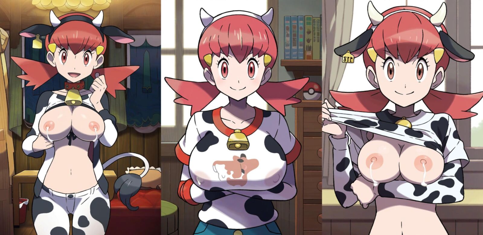 Whitney lactation cowprint pokemon gym leader ai generated