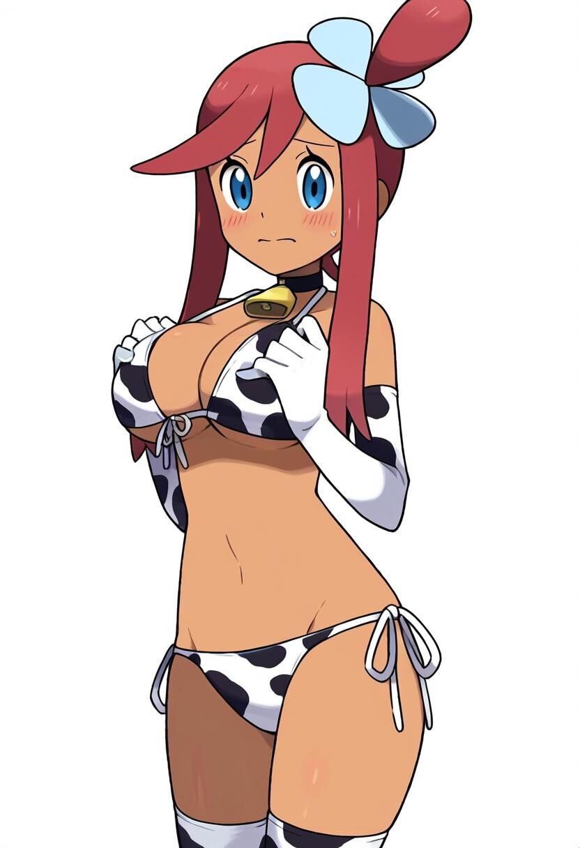 Skyla lactation pokemon gym leader ai generated