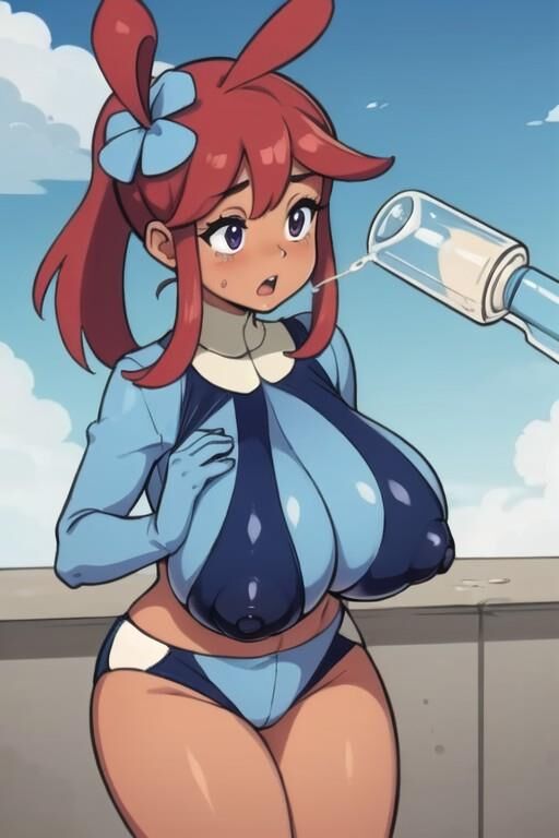 Skyla lactation pokemon gym leader ai generated