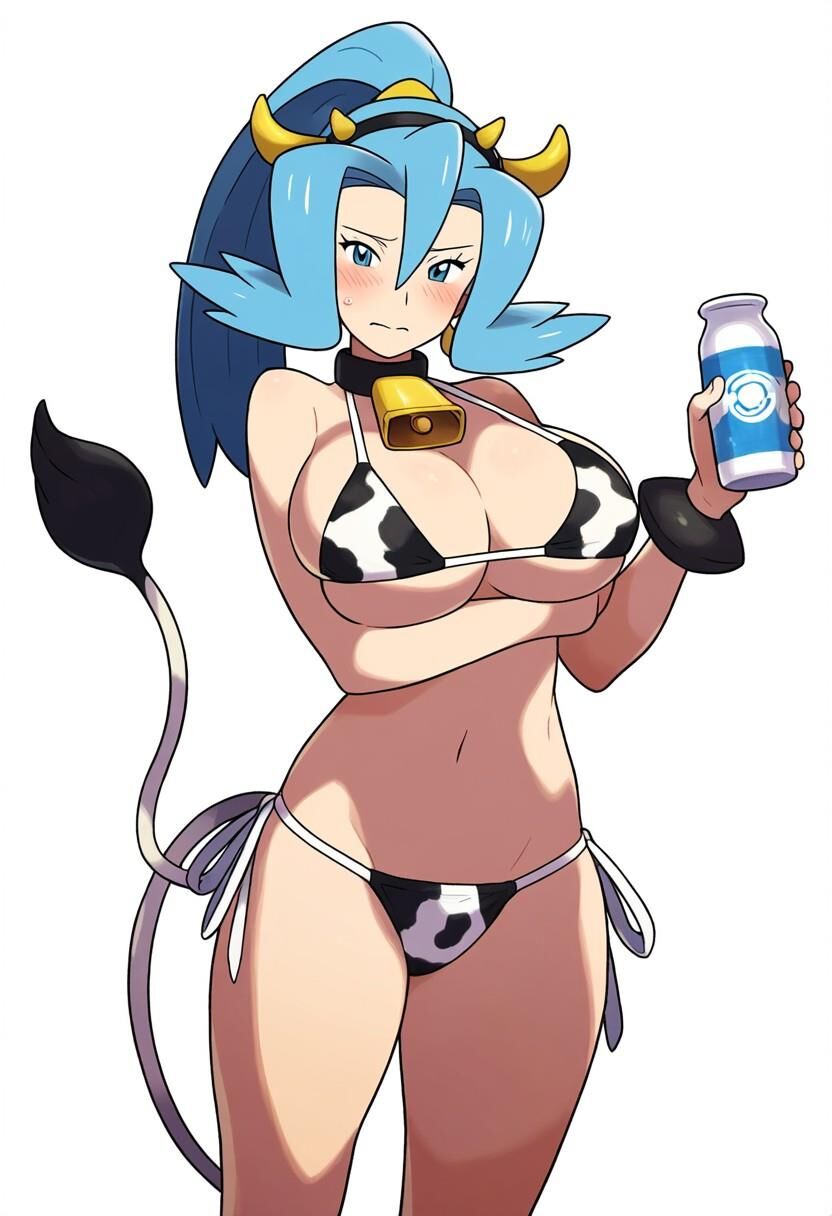 Clair lactation cowprint pokemon gym leader ai generated