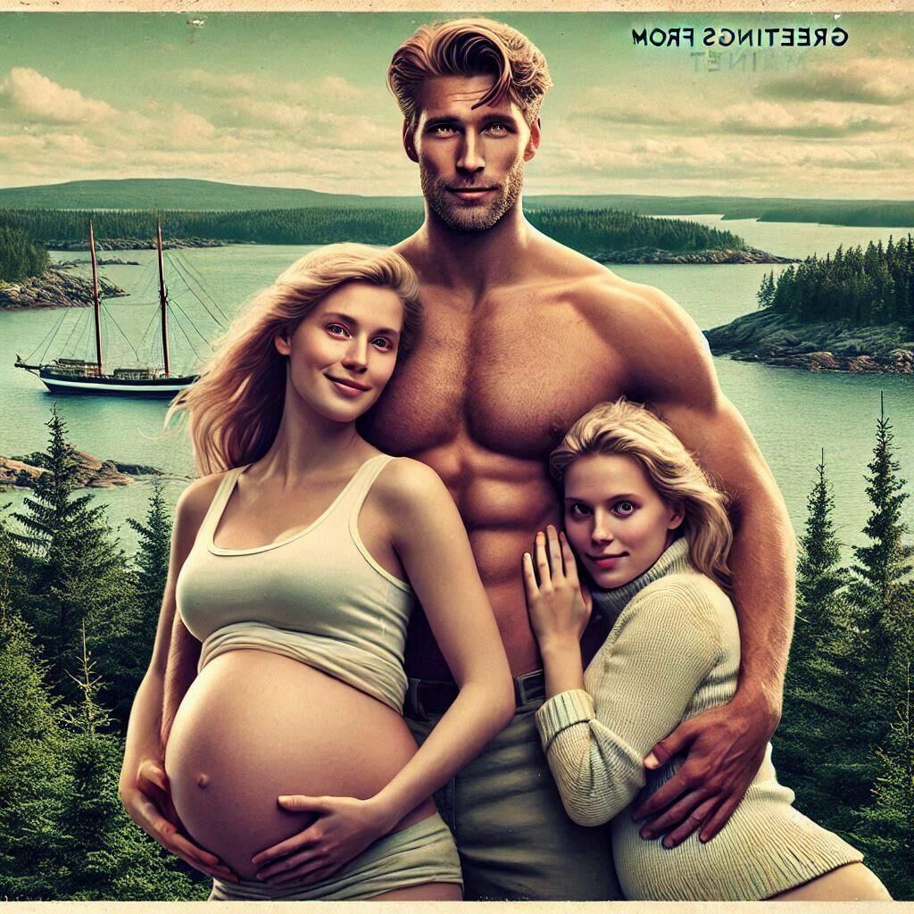 retro preggo postcards