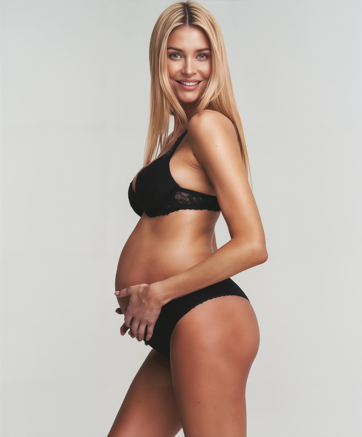 Schöne blonde Preggo