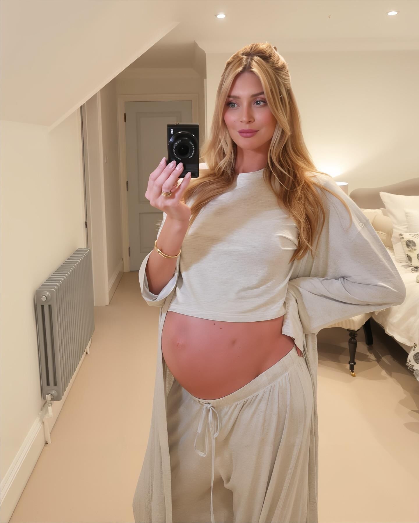 Schöne blonde Preggo