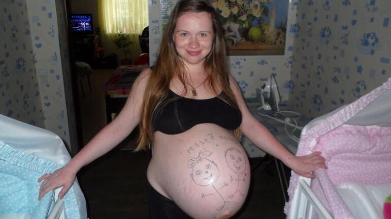 Cute Russian Preggo with Huge Belly 