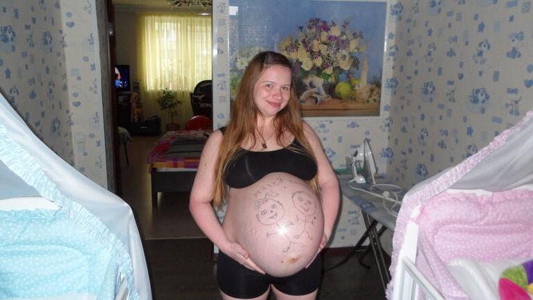 Cute Russian Preggo with Huge Belly 