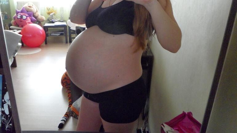 Cute Russian Preggo with Huge Belly 