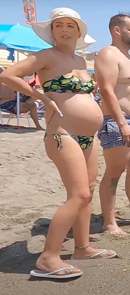 Sexy beach pregnant